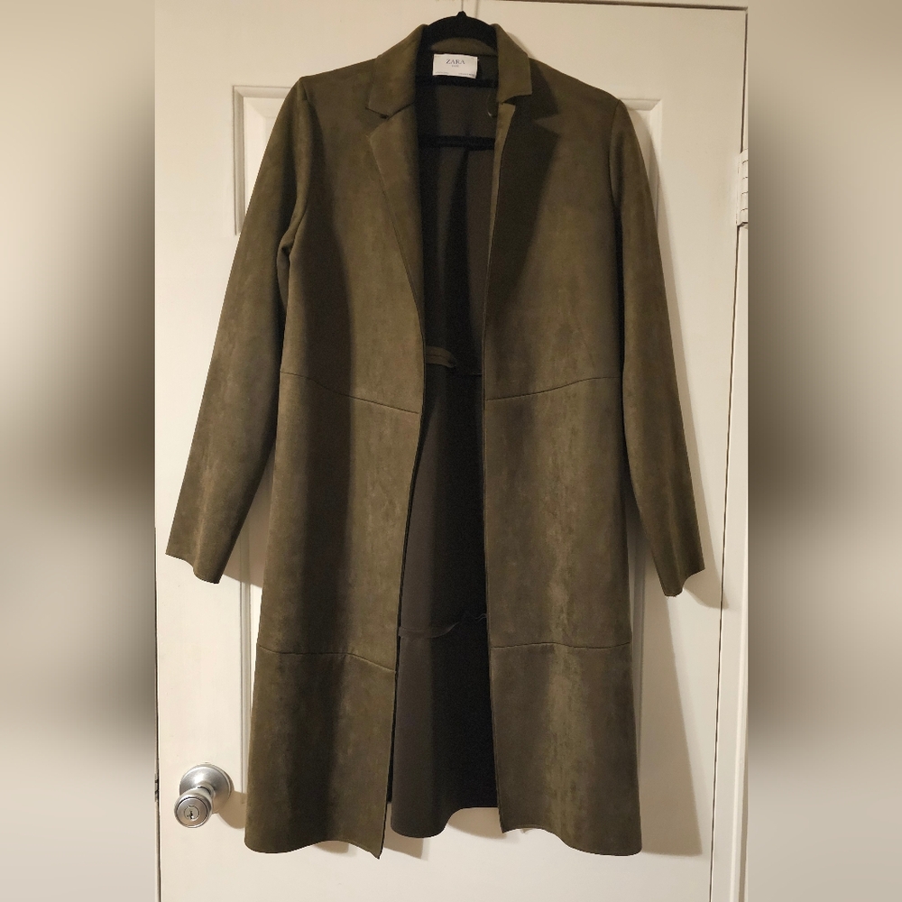 Zara Olive Green Women's Trench Coat